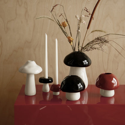 Burgundy Mushroom Vases