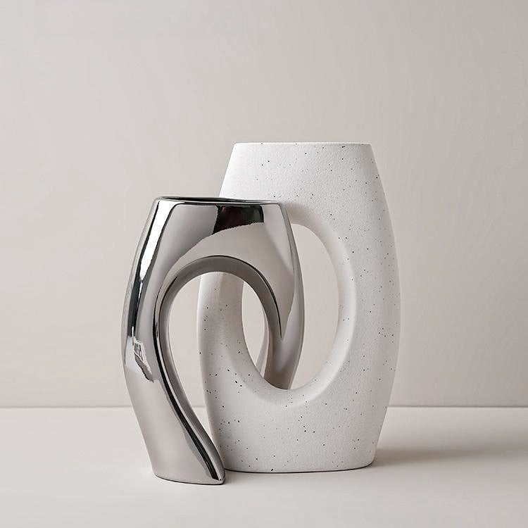 abstrct corssing ceramic vase