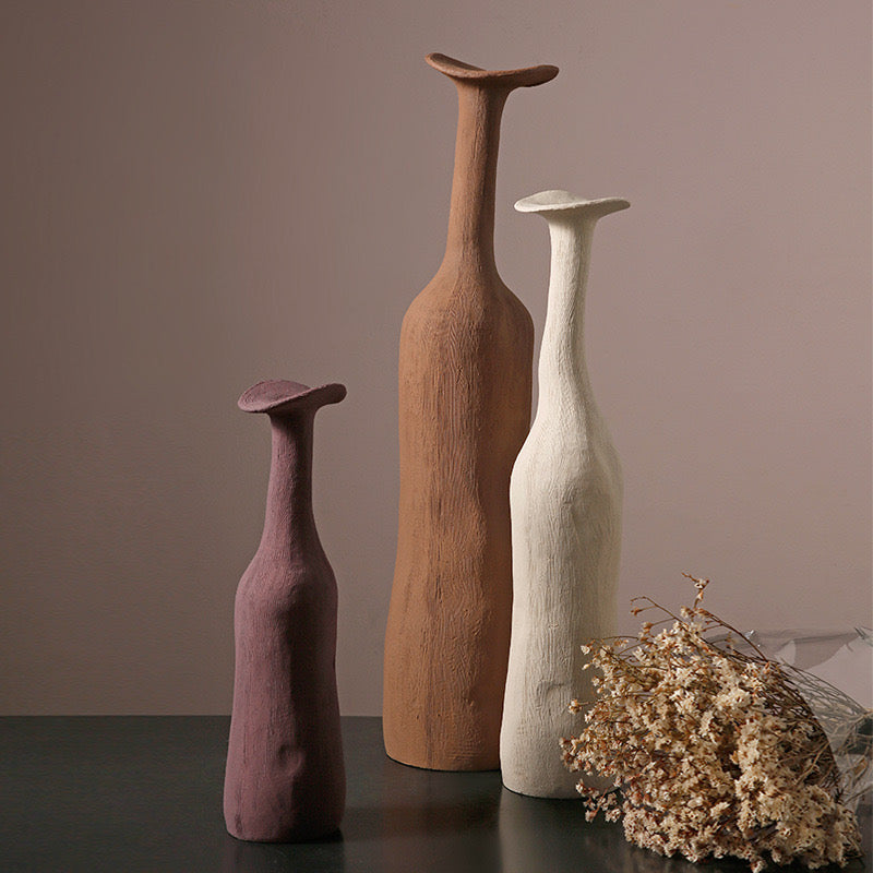 Morandi Textured Glaze Abstract Vases