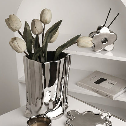 Modern Silver Plated Vases