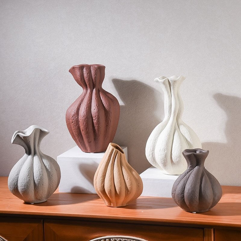 Wabi Sabi Textured Muddy Vases