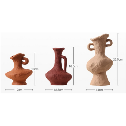 Natural Maillard-Themed Pottery Vases