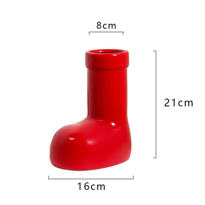 Christmas Vibe Red Boot Vase