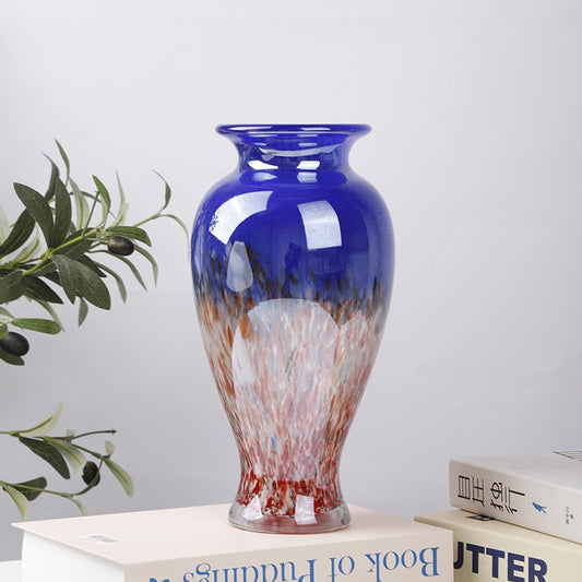 contrast color confetti blown glass vase