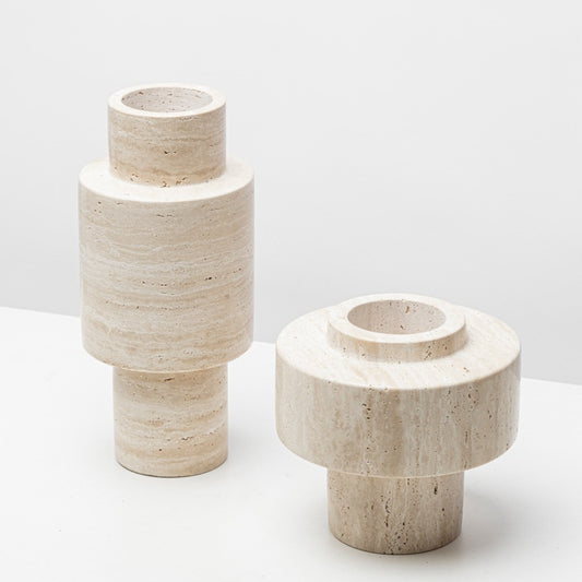 Minimalist 2-Piece Marble Vase Set