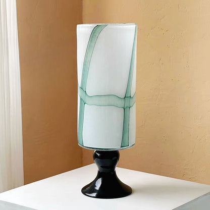 Milky White & Green Plaid Goblet Vase