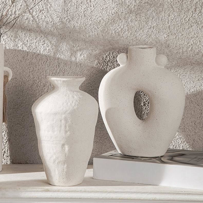 Simplism Wabi Sabi White Ceramic Vases