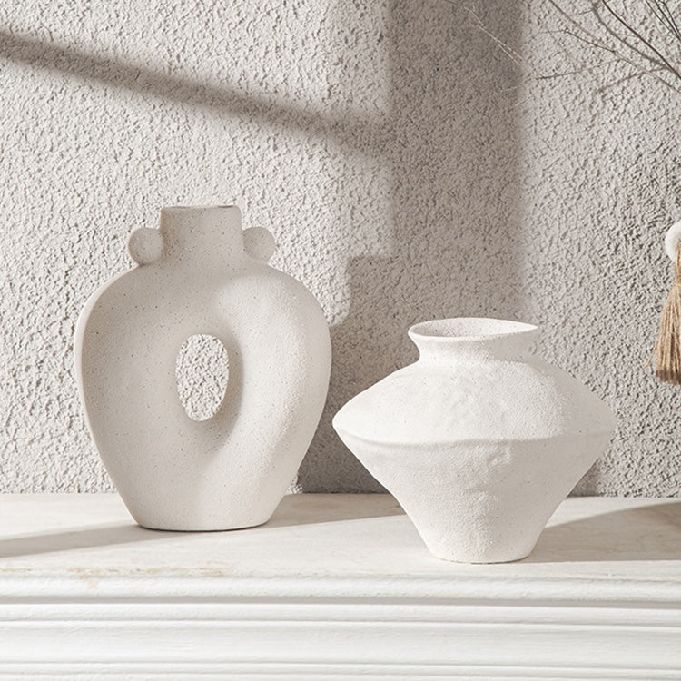 Simplism Wabi Sabi White Ceramic Vases