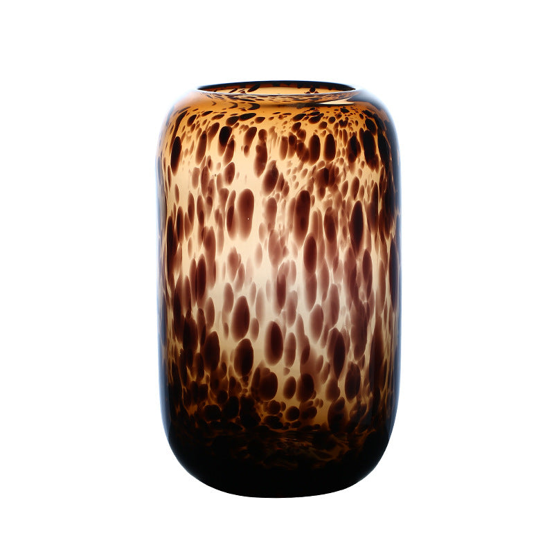 Tortoise/ Leopard Blown Glass Vase