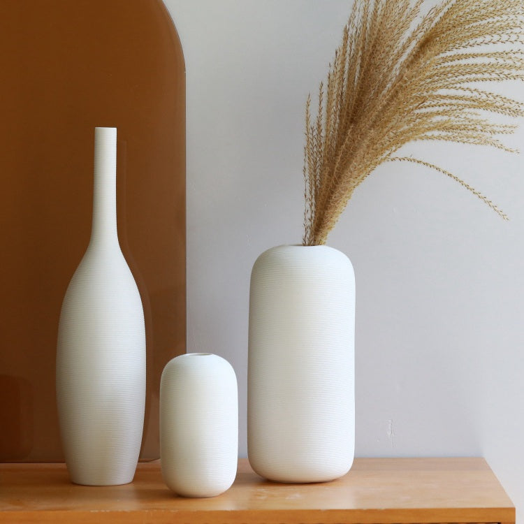 Wabi Sabi White Primitive Pottery Vases