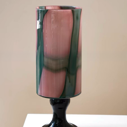 Pink & Green Plaid Goblet Vase