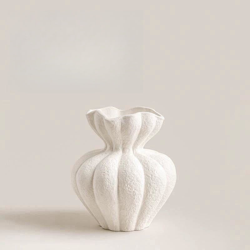 White Ceramic Wabi Sabi Vase – Flower Boutique Shape