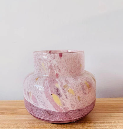 Pink & Purple Short Neck Jar Vase