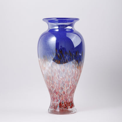 contrast color blown glass vase