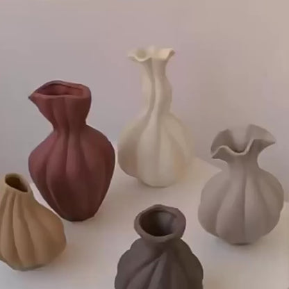 Wabi Sabi Textured Muddy Vases